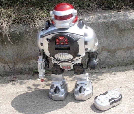Plastic Silver & Black With Many Buttons Radio Control Robot