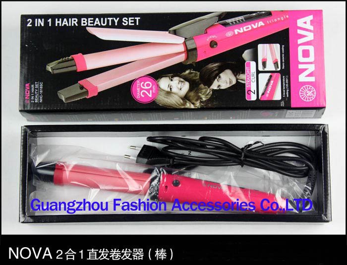 Rose Red 2 in 1 Ceramics Hair Straightening and Hair Curler