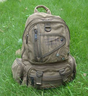 Canvas Washed Zipper Hasp Hiking Backpacks