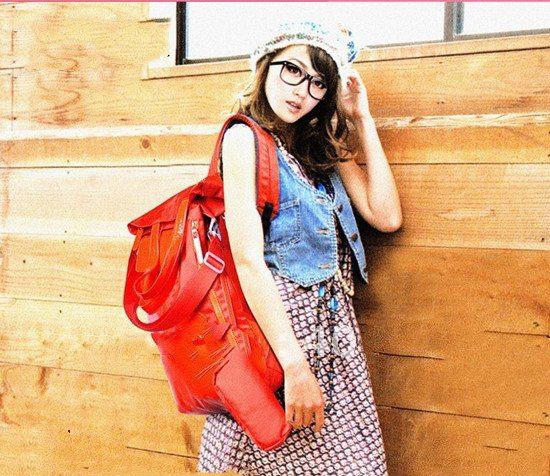 Zipper Hasp PU Camping & Hiking Backpacks
