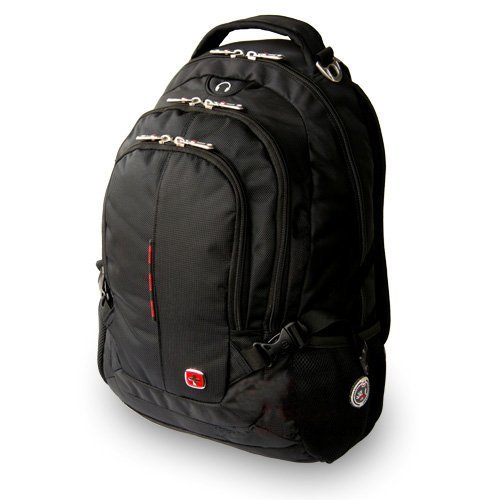 Black With Logo On Zippers Laptop Backpacks