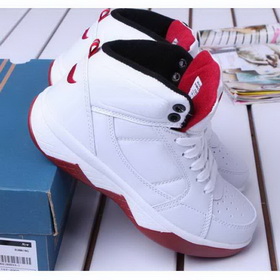Men's White Lace-Up Rubber Breathable Round Toe Basketball Shoes