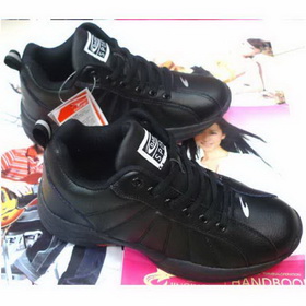 Men's Black Full PU Leather Skidproof Basketball Shoes