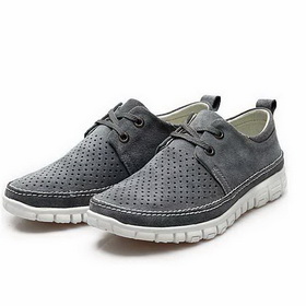 Men's Gray Breathable Lightweight Mesh Lace-up Running Shoes
