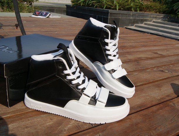 Rubber Sole Leather Skin Waterproof Lace-up Men's Athletic Shoes