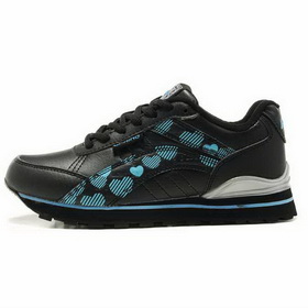 Women's Black Micro Fiber Synthetic Leather Lace-Up Running Shoes