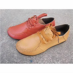 Women's Genuine Leather Rubber Breathable Lace-Up Walking Shoes