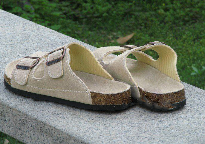 Men's Genuine Leather Buckle Wear-resisting Disposable Slippers