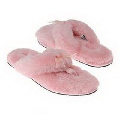 Women's Pink Fluff Flip Beauty Winter Home Cute Cotton Fur Slippers