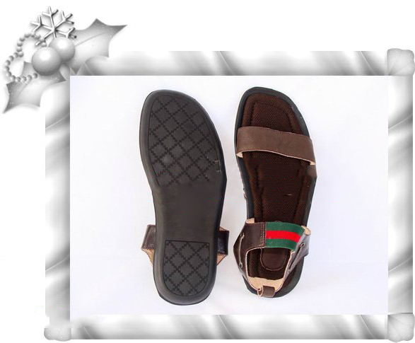 Brown Rubber Sole Men's Leisure Elastic Band Sandals