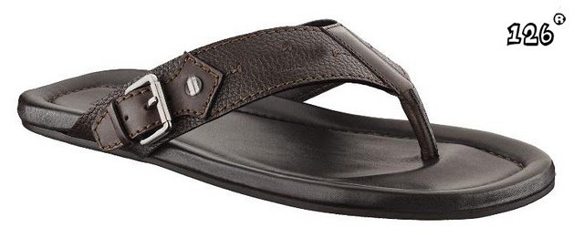 Men's Genuine Leather Flat-bottom Black & Brown Outsole Slippers