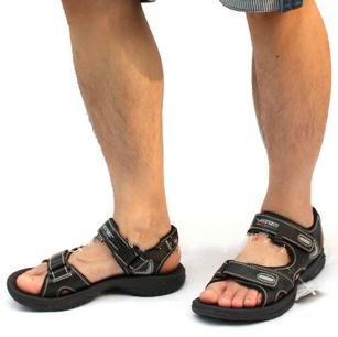 Men's Black Genuine Leather Antiskid Vietnam Sandals