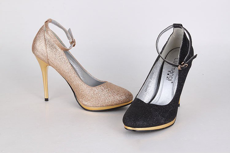 Women's Glitter Lining Material Gold Colour Heels High-heels Sandal