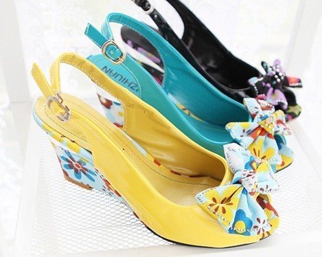 Women's PU Leather Buckle Bow High Heels Sandals