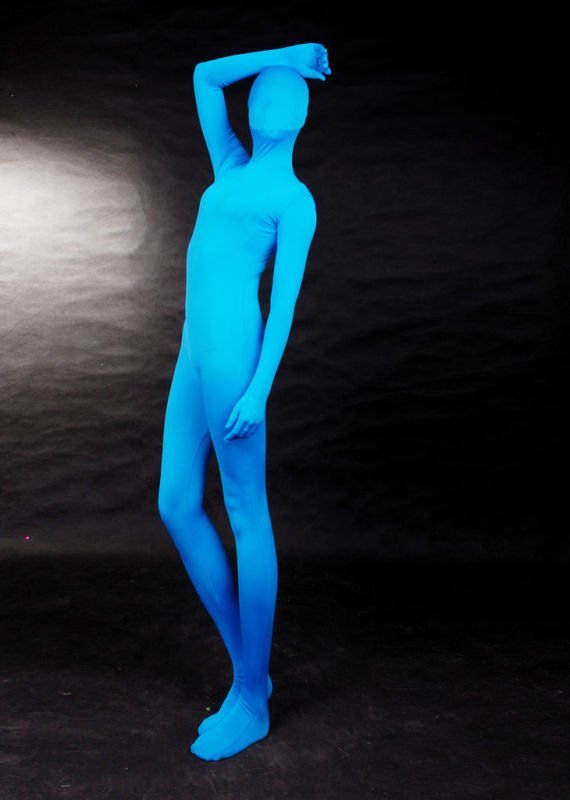 Female Sexy Fullbody Blue Spandex Unisex Catsuit