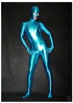 Metallic Blue Lycra Zentai Spandex Unisex Catsuit