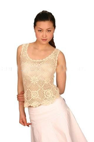 Ivory Sleeveless Polyester / Nylon Camisoles