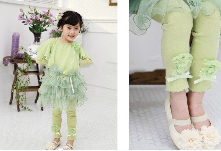 Children's Virgin Summer of Accomplishment Yarn Spinning Flowers Pants