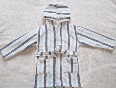 Children Cotton Towel Blue Stripe Long Sleeve Sleepwear