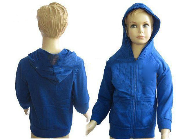 Boys' Cotton Long Sleeve Zipper Hooded Cardigan
