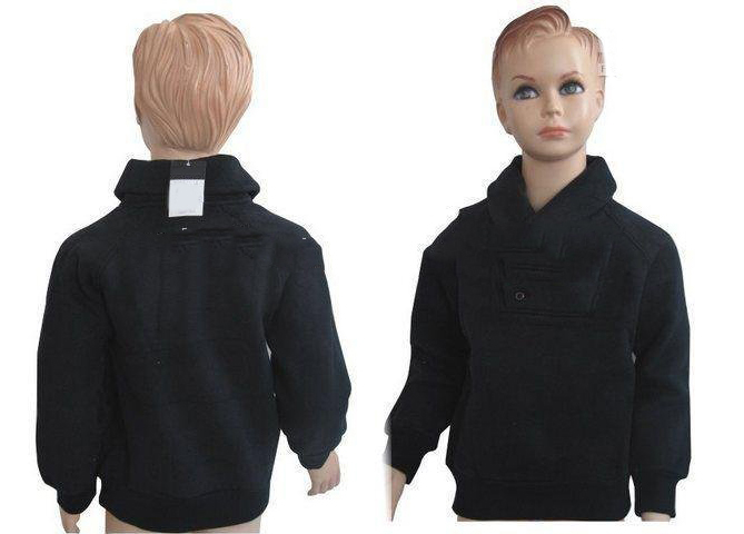 Boys' Black Long Sleeve Outerwear Sweatershirts