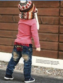 Han Edition Blue Children's Anti-Static Casual Jeans
