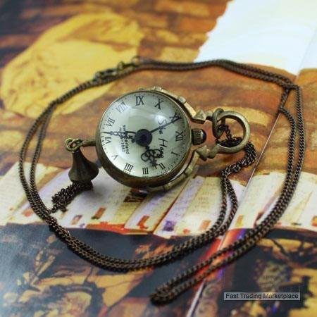 Copper With Chain Round Shape Pocket Watches