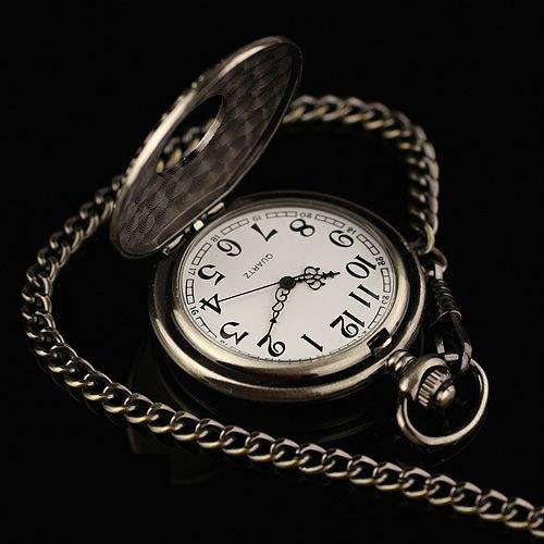 Round Shape Stainless Steel With Chain Pocket Watches