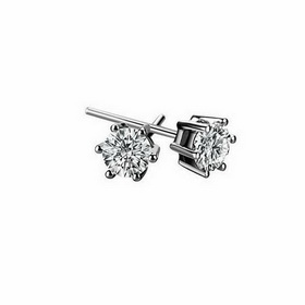 925 Sterling Silver with Swiss Diamonds Studs Earrings
