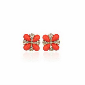 Red Female European Polaroid Acrylic Stone Retro Earrings