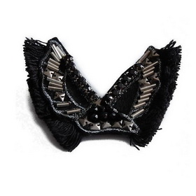 Ladies Unique Design Eco-friendly Zinc Alloy Metal Black Rhinestone Brooch