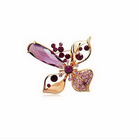 Women's Elegant Alloy Plated Crystal Small Diamond Brooch