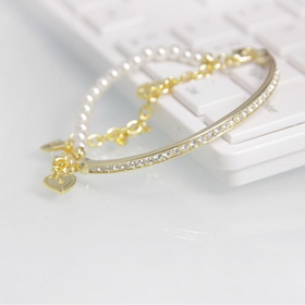Handmade Zinc Alloy Full Rhinestone Beads Bracelet