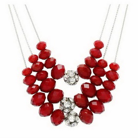 No Lead No Nickel Palace Antique Multilevel Luxurious Crystal Necklace