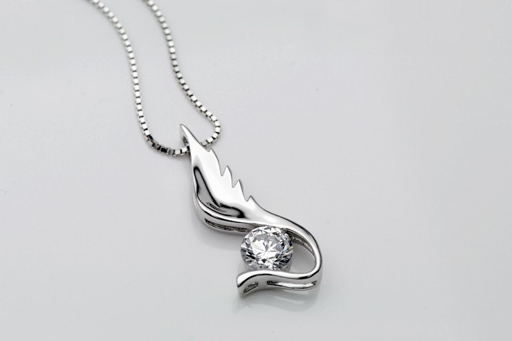 Female Silver Plating Diamond Swan Design Pendant