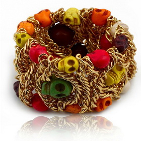 European Style Colorful Skull Hollow Bracelet