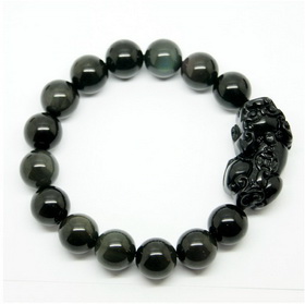 Unisex Multi Shape Gemstone Natural BlackStone Bracelet