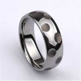 Modern Fashional Men's Tungsten with Basketball Picture Sport Ring