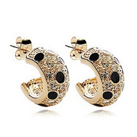 European Style Luxurious Fashion Champagne Diamond Female Leopard Earrings