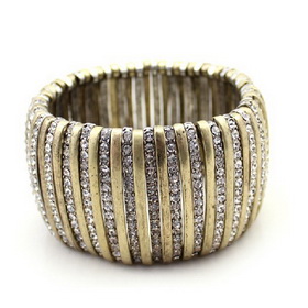 European Diamond Gold Fashion Elastic Bracelet