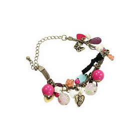 Ladies Never Fade Silver Colorful Beads Minorities Styles Thread Bangle