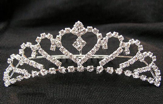 Heart Design Full Rhinestone Bridal Wedding Hair Crown Tiara
