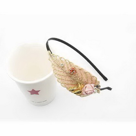 Women's Beautiful Roses Design Silk Yarn Resin Stainless Hairband