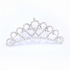 Full White Rhinestone Bridal Crown Plug Comb Hair Ornaments