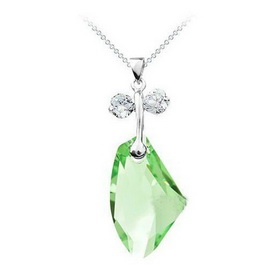 Non-corrosive Ultra-glossy Anti-allergic Sterling Silver Chain Strass Hexagonal Crystal Diamond Olive Pendant Necklace