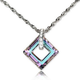 925 Silver Clear Crystals Charm Pendants