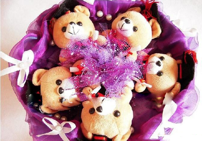 Lovely Bear Flower Valentine's Gift / Wedding Bouquet