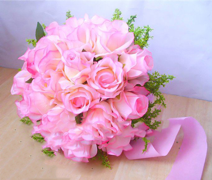 Pink Rose Artificial Wedding Favor Flower