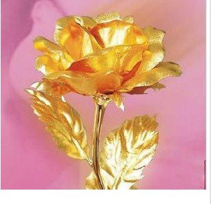 Gold Rose Decorative Flowers For Valentine's Day Gifts or Christmas Gifts