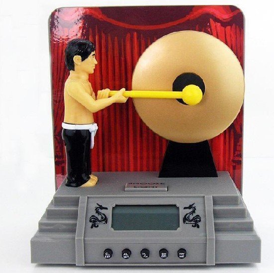 Bruce Lee Kung Fu Creative Gong Alarm Table Clock